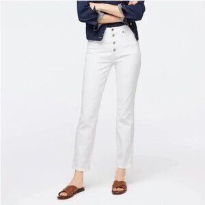 NWT J. Crew 10" Vintage Slim‎ Straight Jeans White